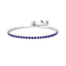Fashionable Minimalist Single Row Crystal Bracelet For Women, Multi-Color Luxury Adjustable Pull Closure Bracelet Accessory