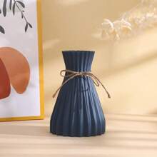 1pc Plastic Flower Vase, Home Decor Vase, Origami Vase, Minimalist Modern Vase, Rope Design Vase, Decorative Scratch-Resistant Vase, European Wedding Home Decor, For Living Room, Desk, Home, Office, Not Suitable For Water Back To School Room Decor School Supplies