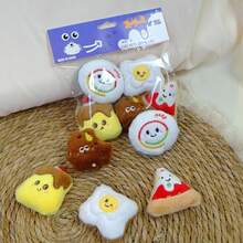 Pet Plush Doll Set: Sushi & Cookie Shaped Soft Toys With Sound Function, Interactive Toys For Small Dogs - Multicolor - View 6