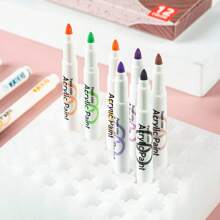 12/24pcs Capsule Highlighter Pen Set, Colorful Water-Based Drawing Markers, Large Round Tip Pens, Suitable For Art, Shoes, Clothes, Anime Graffiti Painting & DIY Back To School