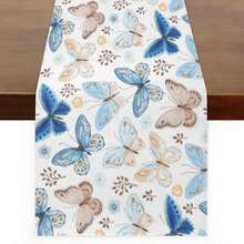 1 件蝴蝶图案桌旗，厨房餐厅装饰，适用于乔迁节日婚礼家居装饰