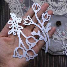 JOJOART Troqueles metálicos con forma de flores para scrapbooking, nuevos diseños de troqueles de flores para hacer tarjetas y álbumes de fotos, manualidades de papel hechas a mano - Plateado - Ver 4