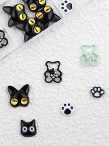 Decorazioni per unghie a zampa di gatto colorate e orsacchiotti 3D, strass colorati a forma di zampa di gatto, gioielli per unghie stile Kawaii con gatti, accessori per unghie in acrilico, decorazioni per unghie, set di decorazioni in metallo stile premium Y2K per arte di unghie fai-da-te, forniture per unghie, charm per unghie, kit per unghie, per salone di bellezza, accessori essenziali per tecnico delle unghie