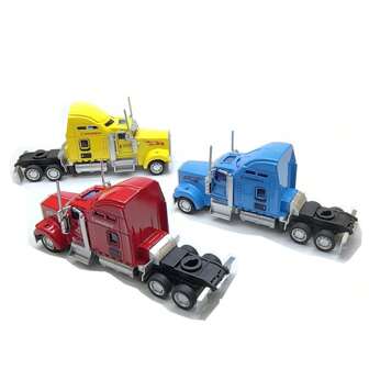 1:64 Scale American Style Container Trailer Truck Diecast Alloy Trailer Toy Car Model, Collectible Toy Suitable For 3-12 Years Old Kids, Great For Mother's Day, Festival, Children's Day, Thanksgiving Gifts, Back To School