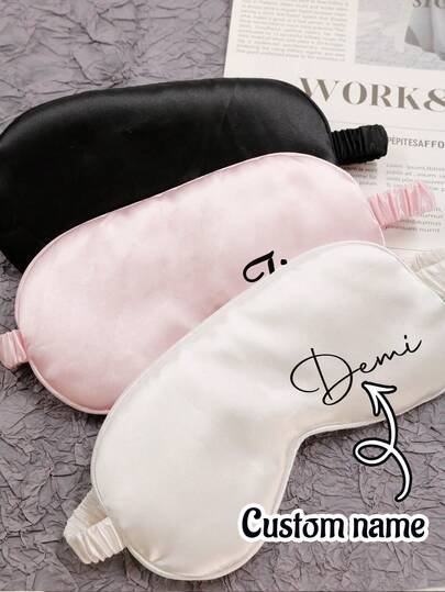LICVIC 1個 パーソナライズされた睡眠マスク カスタマイズ可能なサテンアイマスク ブライズメイド プロポーズギフト ブライズメイド、バチェローパーティーギフト、多機能、装飾的、文字、繊細、スタイリッシュ、ヴィンテージ、ユニーク、彼女、彼女、祖父母、記念日、結婚式、バケーションの雰囲気に最適なギフト
