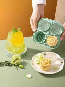 1 Stück 2-in-1 Rose & Diamant Eiswürfelform, Rosa, Gelb, Avocado Grün Rose geformte Eiswürfel Formen, leichter Auslösung Schnellgefrieren Kleine Eiswürfel Hersteller, tragbare Eisaufbewahrungsbox für den Hausgebrauch