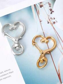 10/20/50PCS Heart-Shaped Keychain Rotating Lobster Keyring, Couple Keychain, Alloy Material, With Rotating Hook, For Christmas Festival, Love Decoration - Heart Shaped Keychain - View 5