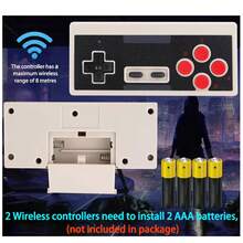 Consola de videojuegos retro inalámbrica, consola de videojuegos mini clásica, con 620 videojuegos incorporados y 2 controles inalámbricos clásicos, salida AV sistema de juegos 8 bits - Plug and Play, regalos nostálgicos - Multicolor - Ver 5