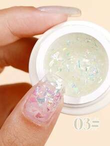 Miss Leia 12支/套 15毫升 夏季水晶透明糖果极光琥珀闪粉凝胶指甲油，美白多功能亮泽果冻片指甲油，UV/LED固化，适用于美甲沙龙、家庭SPA、女士礼物、DIY美甲 - 彩色 - 查看 15