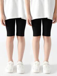 1/2 件儿童凉爽柔软透气 3/4 紧身裤，适合春夏季日常穿着