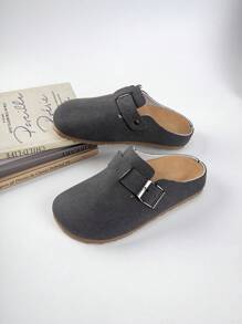 Soft Cork Platform Slide Sandals, Retro Casual Slip-On Closed Toe Mules For Summer