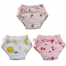 5pcs/Set Newborn Training Pants, Assorted Floral Patterns, Washable Lightweight Summer Potty Training Underwear, Reusable Cloth Diapers, Soft & Breathable, Suitable For Baby Boys And Girls, Essential Baby Item