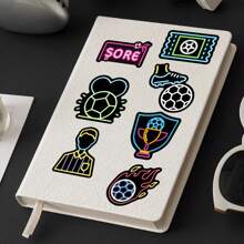 50pcs Minimalist Glow-In-The-Dark Sports Football Graffiti Creative Decorative Mirror, Card, DIY Sticker Room Decor Home Decor Stickers Wall Decor Personalized Wall Stickers