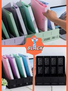 Desktop Organizer Document File Holder Rack, High Capacity Storage For Files, Papers, Stationery Office Supplies