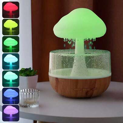 Rechargeable Energy Storage Color Cloud Humidifier, Cloud And Rain Diffuser, Raindrop Aroma Diffuser, 7 LED Lights, Droppable Essential Oil Diffuser, Rain Cloud Night Light, Used For Relaxing Room Decoration, Small Night Light, Sleep Light, Listening To The Sound Of Raindrops, Essential Oil Diffuser, Air Humidifier For Bedroom, Home, And Office