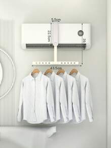 1pc Portable Foldable Clothes Hanger, Creative Clothes Clip, Multifunctional Drying Rack For Travel, Can Hang On Air Conditioner