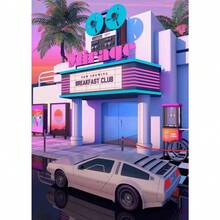 1PC Optional Frame Neon Synthwave Arcade Zone Dream Posters Canvas Painting Game Playroom Wall Art Picture For Cafe Club Room Home Decoration Reusable Frame ,Wall Art With Frame - Multicolor - View 22