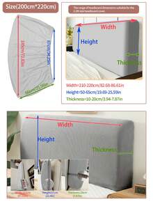 1 件装玉米绒床头罩，高弹力蓬松防脏卧室床头板罩，柔软亲肤