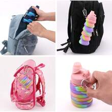 1pc Silicone Collapsible Water Bottle With Carabiner, Reusable Leakproof Cup, Sports Water Bottle, Valentine's Day Gift, Suitable For Outdoor Activities, Travel And Party - Foldable Silicone Water Cup, Camouflage Sports Water Bottle, Summer Sports Silicone Water Cup, Suitable For Outdoor Travel And Fitness - Multicolor - View 9