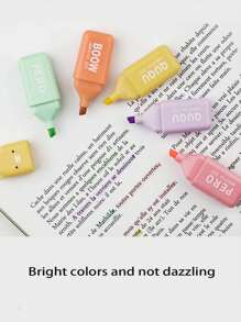 1 Stück/2 Stücke/4 Stücke Mini Fluoreszierender Stift-set, Macaroon 6 Farben Pastell Textmarker Stifte Für Studenten, Augenschutz