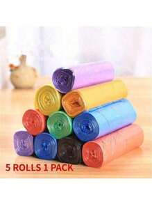 15/75/150/225/300 Pieces (Random Color) Bag 4 Gallon Bathroom Small Garbage Bag Disposable Garbage Bag Bulk Kitchen Storage Small Garbage Bag Bathroom Kitchen Office Restaurant Cleaning Plastic Bag