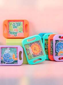 10pcs-Mini Handheld Labyrinth Game Ball In Maze Puzzle,Handheld Maze Game, Mini Balance Maze, Cartoon Maze Game, Balance Ball Intelligence Game, Handheld Maze Ball, Basket Filler, Physicsolor And Science Decoration, No Electricity Required, Suitable For Random Color,Christmas Decorations - Multicolor - View 7