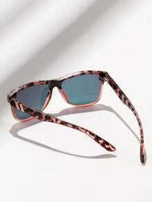 POLASUP 1pc Pink Women's Streamlined Sunglasses, Summer Personalized Coating Gradient Reflective Oversized Sunglasses, Suitable For Outdoor Cycling, With Anti-Loss Rope, Glasses Case, And Cleaning Cloth For Women Sun Glasses Sunglasses Shades Basics And Suit For Sweater Jeans Sweatpants Hoodie Jackets Dress And Long Sleeve Shirt Valentine's Day Valentines Fashionable Shade Elegant Outfit Family Outings Travel Vacation Holiday For Summer Beach Vacation,Outdoor,Travel - 彩色 - 查看 5