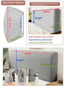 1 件装玉米绒床头罩，高弹力蓬松防脏卧室床头板罩，柔软亲肤