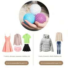 1/3/6pcs Random Color, Reusable Laundry Ball, Laundry Ball For Washing Machine, Fabric Softener Ball, Laundry Drying Ball, Anti Knot Tying Laundry Ball, Fluffy Laundry Balls, Clothes Hair Adsorption Removal, Reduce Wrinkles In Clothes, Cleaning Supplies, Household Gadgets, Bathroom Supplies, Laundry Supplies, Laundry Tools And Accessories