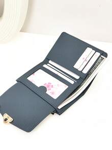 MINGYOU Fashionable Soft Leather Texture Zippered Short Wallet Coin Purse For Women Mini Wallet Purse Wallet Men Wallet Leather Small Wallet Cute Wallet Wallet - Blue - View 4