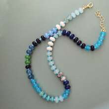 manbara 疊積塗鴉OOAK 2024海灘波西米亞彩色珠寶創意手工混合寶石天然石頭串珠項鍊女士首飾批發疊積塗鴉OOAK