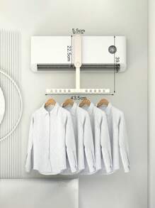 1pc Portable Foldable Clothes Hanger, Creative Clothes Clip, Multifunctional Drying Rack For Travel, Can Hang On Air Conditioner