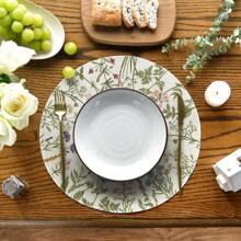 4 piezas Salvamanteles redondos de 15 pulgadas de flores silvestres y hierbas antiguas de primavera para decoración de mesa de comedor en verano
