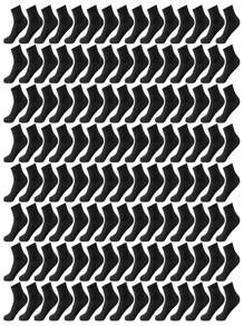 [Esenciales deportivos para hombres] 250/200/150/100/90/50/40/30/20/15/10/5/3/2/1 pares de calcetines deportivos de media caña clásicos en negro, blanco y gris para hombres, transpirables, absorben el sudor, con alta elasticidad, diseño de bloques de color a rayas, varios colores disponibles, oferta limitada en el tiempo