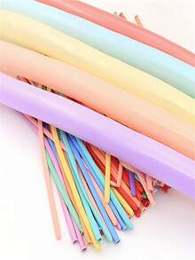 50pcs Colorful Long Balloon, Twist Modeling Magic Balloon, Thick Latex Twist DIY Animal Balloon, Suitable For Birthday, Valentine's Day, Wedding, Holiday Party Decoration - Macaroon Multicolor - View 6