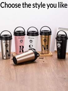 Customizable Vacuum Stainless Steel Coffee Cup Creative Handle Insulated Cup Vacuum Portable Car Cup Gift Cup Office Bedroom Water Cup,Brunch-Ready