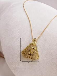 Gold Necklace With Our Lady Of Aparecida Pendant - Gold - View 8