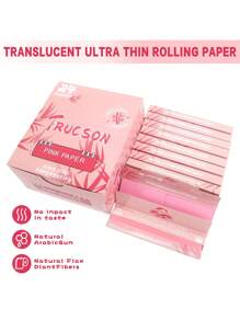 6/12/24 pedaços de papel cartão para cigarro, papel pré-enrolado rosa de 110 mm, 32 folhas por livro, acessórios para papel em rolo feitos à mão, papel em rolo ultrafino de queima lenta com pontas pontiagudas, adequado para presentes de Natal, presentes de Halloween, presentes de Dia dos Namorados, presentes de Dia das Mães, presentes de Ano Novo, artigos para festas e feriados, fácil de transportar