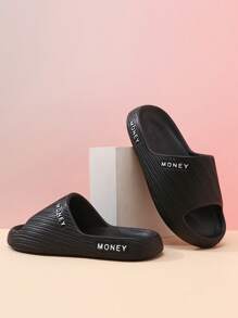 Men's Solid Color Fashion Casual Slip-On Beach Shower Sandals, Versatile Wear