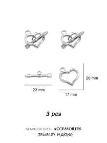 3 Stücke/Set Edelstahl Toggle OT Verschlüsse, Haken Schnallen Verbinder, Silber und Gold für Armband, Halsketten Herstellung, Herz, rund und andere Formen, 18 Karat Gold Schmuck, Accessoires, Halsketten Verlängerung, Schmuckherstellung, Armband Werkzeug, Kleinigkeiten, Anhänger für Schmuckherstellung, Bastelzubehör, Halsketten Verlängerung, Armband Verlängerung, Anhänger für Schmuckherstellung, Schmuck Zubehör & Komponenten, Schmuckherstellung Verschlüsse & Haken