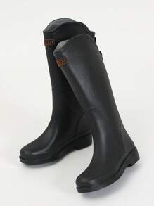 Women Fashion Simple Versatile Tall Rain Boots, Waterproof Anti-Skid Durable Outdoor Shoes, Kitchen Work Rubber Boots