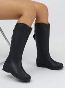 Women Fashion Simple Versatile Tall Rain Boots, Waterproof Anti-Skid Durable Outdoor Shoes, Kitchen Work Rubber Boots