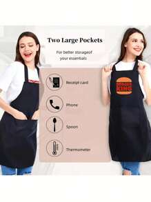 40pcs/20pcs/10pcs/1pc Customizable Apron & Hat Set For Restaurant, Anti-Oil & Dust, Customized Restaurant, Hotel, Burger, Fried Chicken Shop Logo