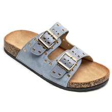 Sandales plates à deux brides avec boucle style bohème