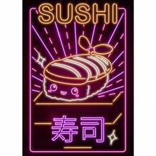 1pc Gift Neon Vintage Japanese Food Ramen Sushi Cat Posters And Prints Canvas Painting Wall Arts Kawaii Cuisine Room Home Shop Decor Optional Frame ,Wall Art With Frame - Multicolor - View 15
