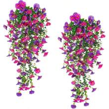 1/2/4/6 buc flori artificiale de exterior, plante de eucalipt agățate, mătase, glorie de dimineață, plante verzi rezistente la UV, aniversare, ceremonie de absolvire, nuntă, petrecere, birou, familie, verandă, grădină, curte, perete, decorațiune de primăvară/vară
