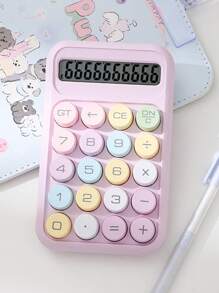 1pc Cube-Shaped 10-Digit Dopamine Calulator, With Soft Buttons, Premium Material, Suitable For School, Home, Supermarket, Bank Uses