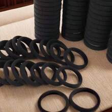 150pcs/50pcs Women Simple Fashion Cute Convenient Elegant Street Casual High Elasticity 4cm/1.57in Black Hair Ties Suitable For Women Daily Decoration Ponytail Hair Tie Scrunchie Sports Commuting Towel Hair Tie Hair Accessories