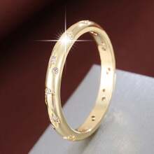 1pc Creative Geometric Design Cubic Zirconia Ring For Girls, Gift For Elders, Ramadan Gift