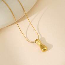 18K 泡泡字母项链，金色，适合女士，首字母项链，水钻，粗泡泡字母项链，可作为母亲节礼物，吊坠泡芙名字吊坠字母项链，不褪色镀金珠宝 - 金黃色 - 查看 25